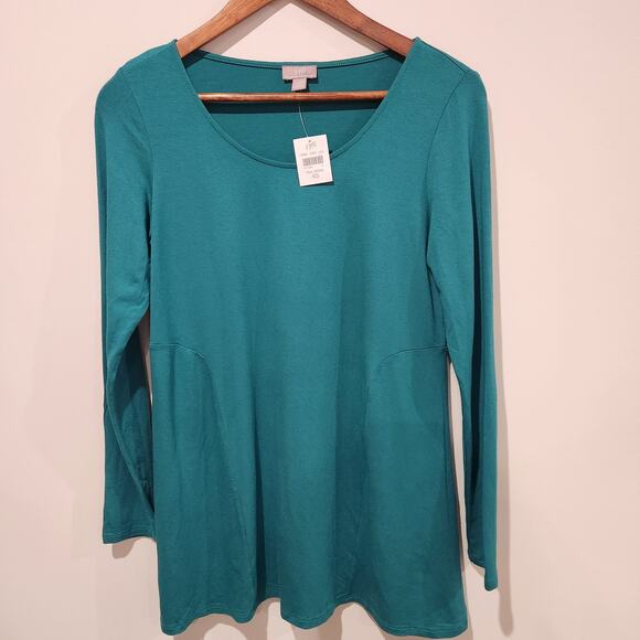 J jill Wearever Green Long Sleeve Tunic Size XS NEW Minimalist Career Oversized - Picture 1 of 9